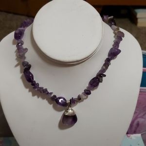 Hand made amethyst necklace.